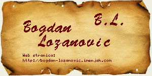 Bogdan Lozanović vizit kartica